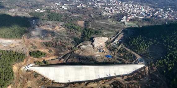 Bursa Büyükorhan'daki gölet yüzde 85 tamamlandı