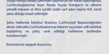 Cumhurbaşkanı Erdoğan ve ailesine hakarete tutuklama! haberi