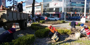 Düzce'de kaldırım çalışmaları devam ediyor