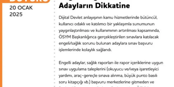 Engeli ve sağlık sorunu olan adaylara ÖSYM'den başvuru kolaylığı haberi