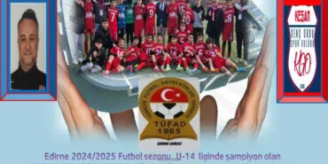 Keşan Genç Ordu U14, Edirne Şampiyonu oldu haberi
