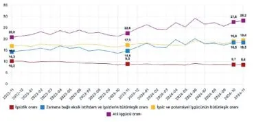 Tüik:  Mevsim etkisinden arındırılmış işsizlik oranı %8,6 seviyesinde gerçekleşti haberi