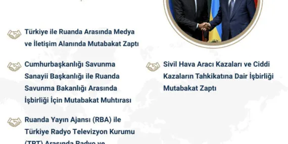 Türkiye ile Ruanda arasında 4 anlaşma imzalandı haberi