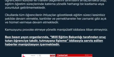 'Oruç tutmayan öğrenciler fişleniyor' haberleri manipülatif haberi