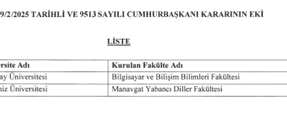 2 üniversiteye yeni fakülte kuruldu haberi