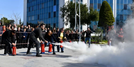 Antalya Muratpaşa Belediyesi'nde yangın tatbikatı haberi