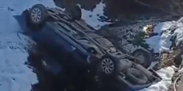 Düzce Yığılca'da buzlanan yolda kaza haberi