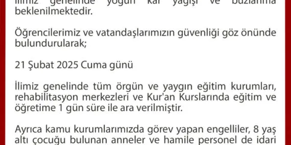 Düzce'de eğitime kar molası haberi