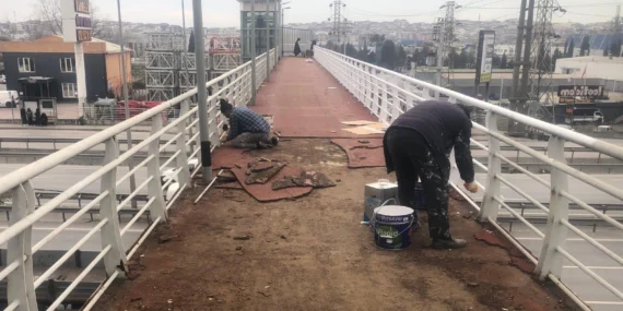 Gebze'deki üst geçidin bakımında sona rötuşlar haberi