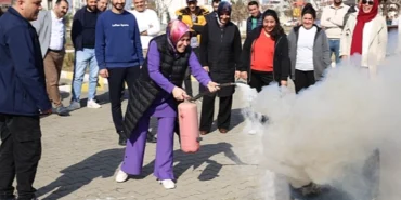Hatay itfaiyesinden sevgievlerinde yangı tatbikatı haberi