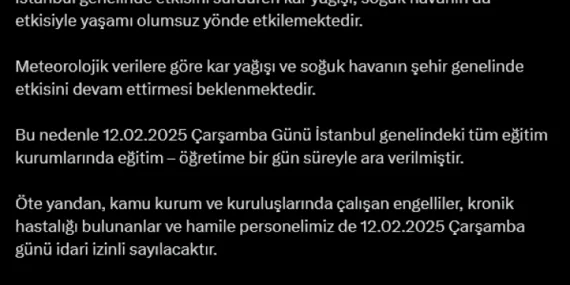 İstanbul ve Tekirdağ'da eğitime kar engeli! haberi