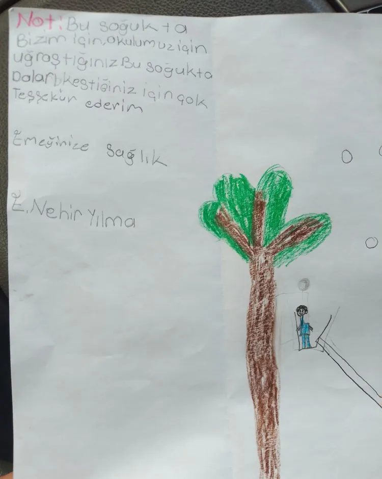 Manisa Soma'da öğrencilerden belediyeye resimli teşekkür haberi