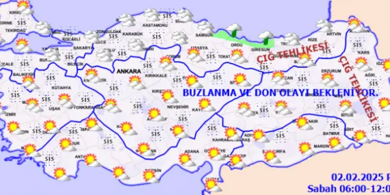 Pus, sis, don ve buzlanmaya dikkat! 2 Şubat 2025 haberi