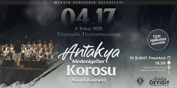 Yenişehir Belediyesinden depremlerde yaşamını yitirenler için anma konseri haberi