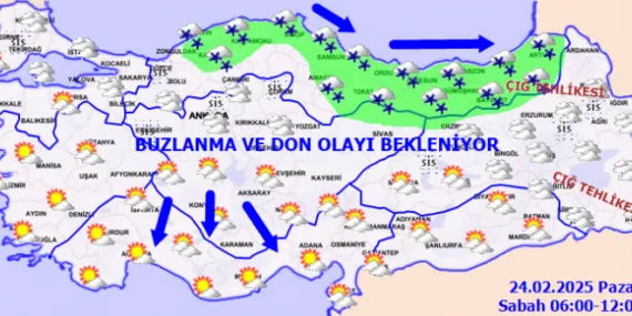 Yurt geneli buzlanma, don, sis ve pusa dikkat! haberi