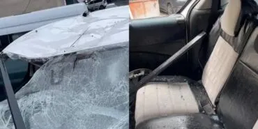 Bayburt'ta Çatıdan Düşen Buzlar Otomobili Pert Etti! Haberi