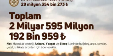 2,6 milyar TL'lik tarımsal destek ödemesi yapılacak haberi