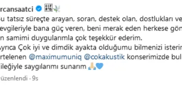 Adli kontrol şartıyla serbest olan Ercan Saatçi'den ilk paylaşım haberi