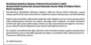Beylikdüzü Belediye Başkanı Çalık'tan 'bilgi kirliliği' açıklaması haberi