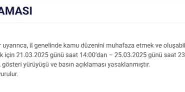 Bir yasak kararı da Manisa Valiliği'nden geldi haberi