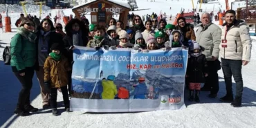 Bursa Osmangazili çocukların kayak yapma mutluluğu haberi