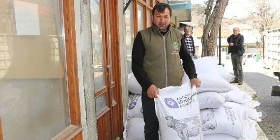 Büyükşehir’in üreticilere yem desteği sürüyor haberi