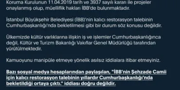 Cumhurbaşkanlığı'nda bekletilen restorasyon talebi yok! haberi