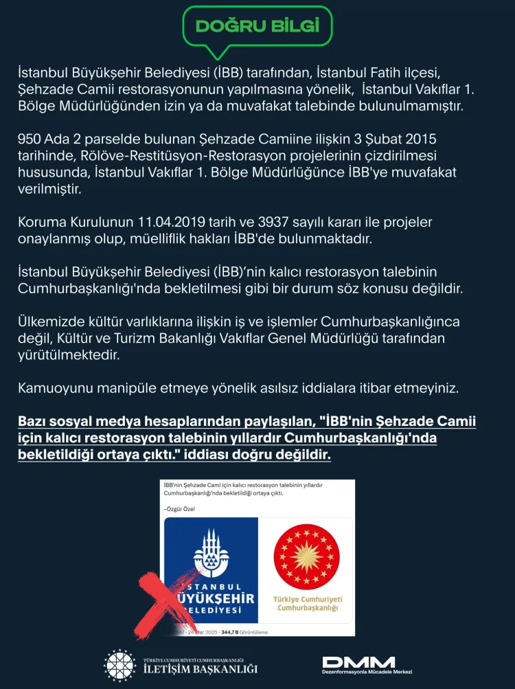 Cumhurbaşkanlığı'nda bekletilen restorasyon talebi yok! haberi