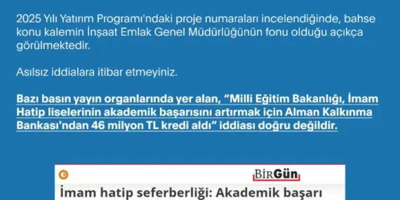 İmam Hatipler'in başarısı için kredi iddiaları asılsız! haberi