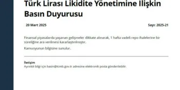 Merkez Bankası haftalık repo ihalelerini durdurdu! haberi