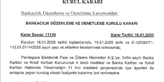 Parolapara'nın faaliyetine BDDK onayı haberi