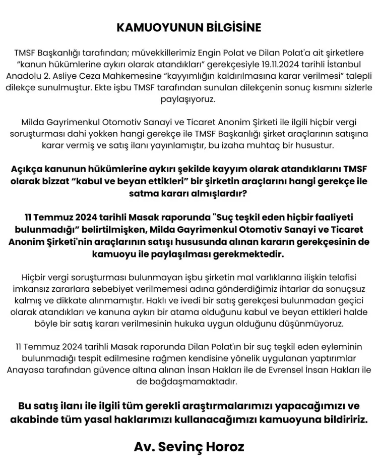 TMSF listeyi yayımladı! Dilan-Engin Polat cephesinden sert tepki geldi haberi