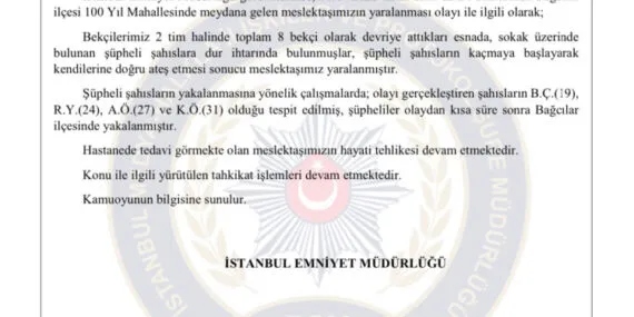 Bağcılar’da bekçilere saldıran 4 şüpheli yakalandı… Bekçi Gölçek şehit oldu! haberi