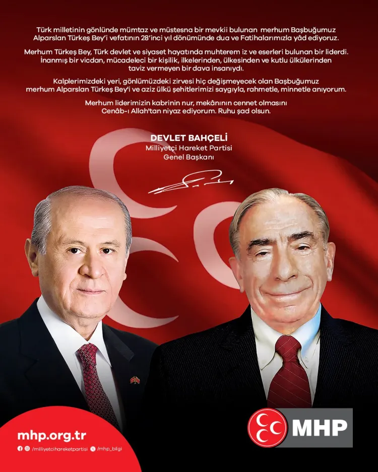 Bahçeli: Türkeş Bey'in gönlümüzdeki zirvesi hiç değişmeyecek haberi