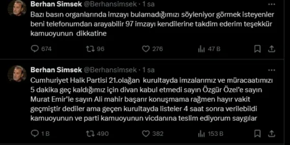 Berhan Şimşek'in de geç başvurusu kabul edilmedi! Özel'e sitem etti! haberi