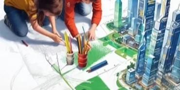 Çocuklar geleceğin şehirlerini çiziyor haberi