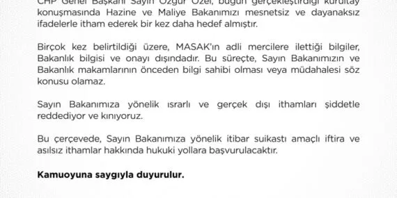 Hazine ve Maliye Bakanlığı’ndan CHP’ye ‘itham’ yanıtı haberi