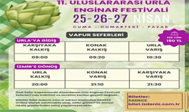 İZDENİZ’den Urla Enginar Festivali’ne özel sefer haberi
