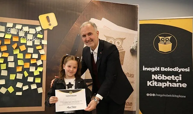 İnegöl Belediyesi Nöbetçi Kitaphanelerinin En’leri Ödüllerini Aldı haberi