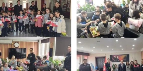 Keşan'da Nevzat Kahramanlı öğrencilerden emniyete ziyaret haberi