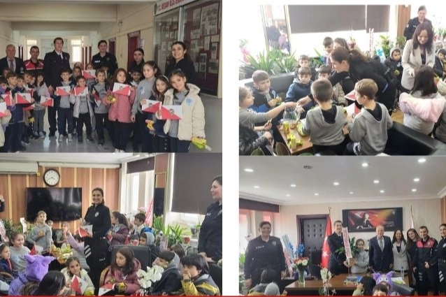Keşan'da Nevzat Kahramanlı öğrencilerden emniyete ziyaret haberi