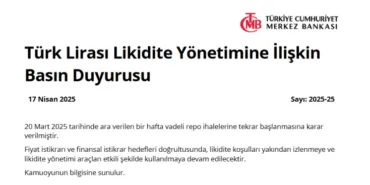Merkez Bankası repo ihalelerine yeniden başlıyor haberi