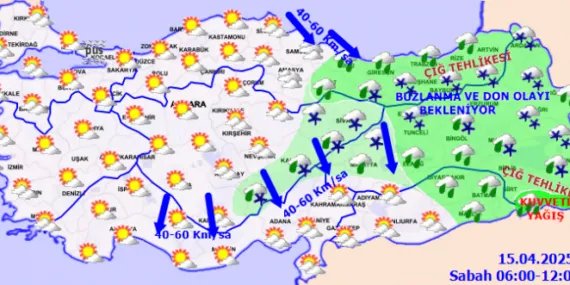Meteoroloji'den üçlü uyarı! Yağış, rüzgar ve zirai don tehlikesi! haberi