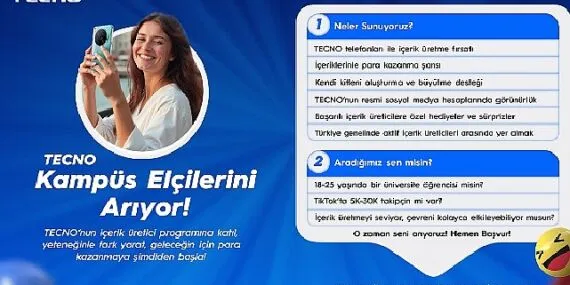 TECNO kampüs elçilerini arıyor! haberi