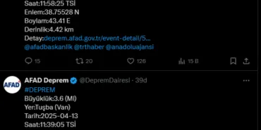 Van Tuşba peş peşe sallandı! haberi