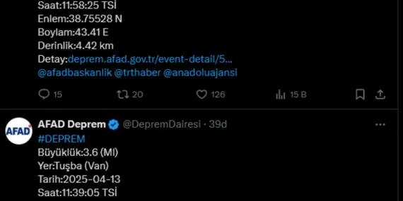 Van Tuşba peş peşe sallandı! haberi