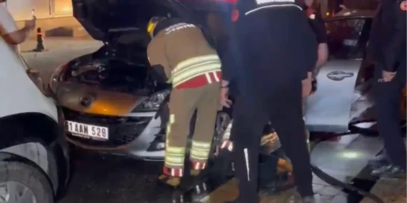 Düzce’de maskeli bir kişi otomobili kundakladı haberi