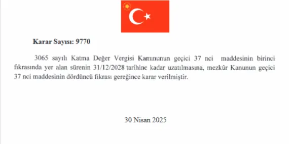 KDV Kanunu'nda önemli uzatma haberi