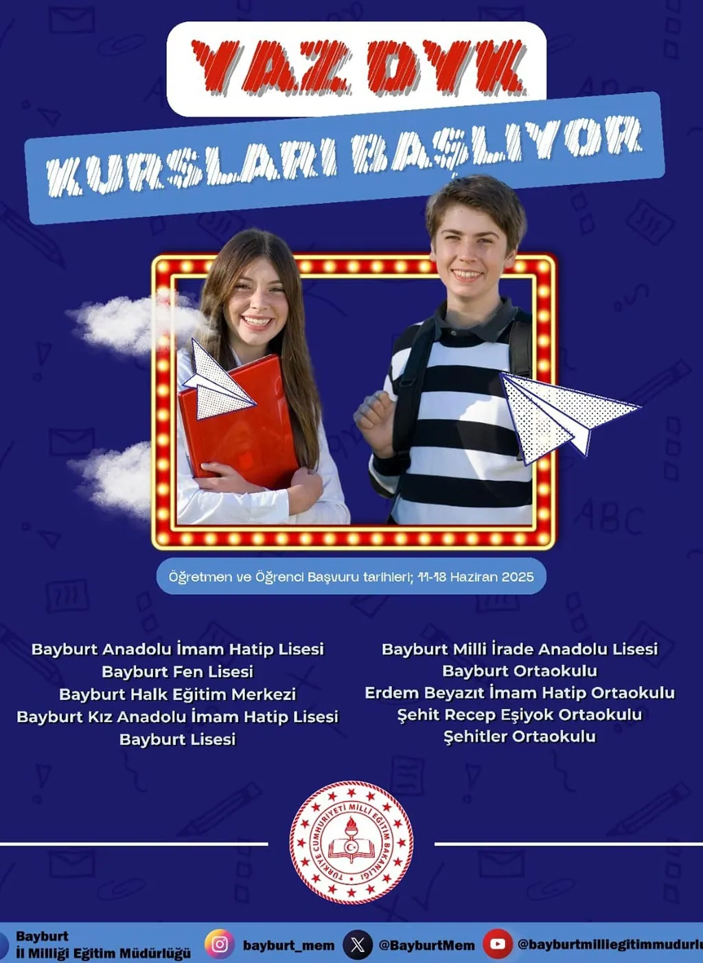Bayburt 2025 Yaz DYK Kursları Başvuru Tarihleri Duyuruldu