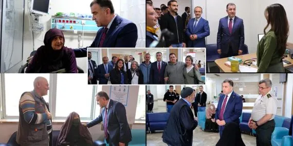Bayburt Valisi Eldivan’dan Sağlık Çalışanlarına Bayram Ziyareti, Hastalara Geçmiş Olsun Dileği